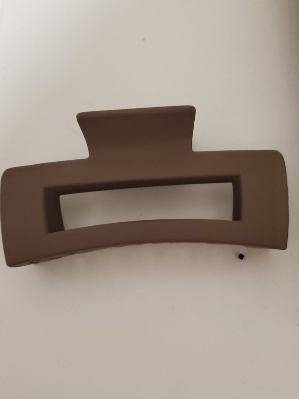Large Matte Taupe Rectangular Window Claw Clip | Brown Hair Jaw Clamp